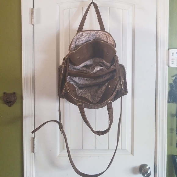 Large, Brown , 5 compartment satchel - Picture 2 of 7